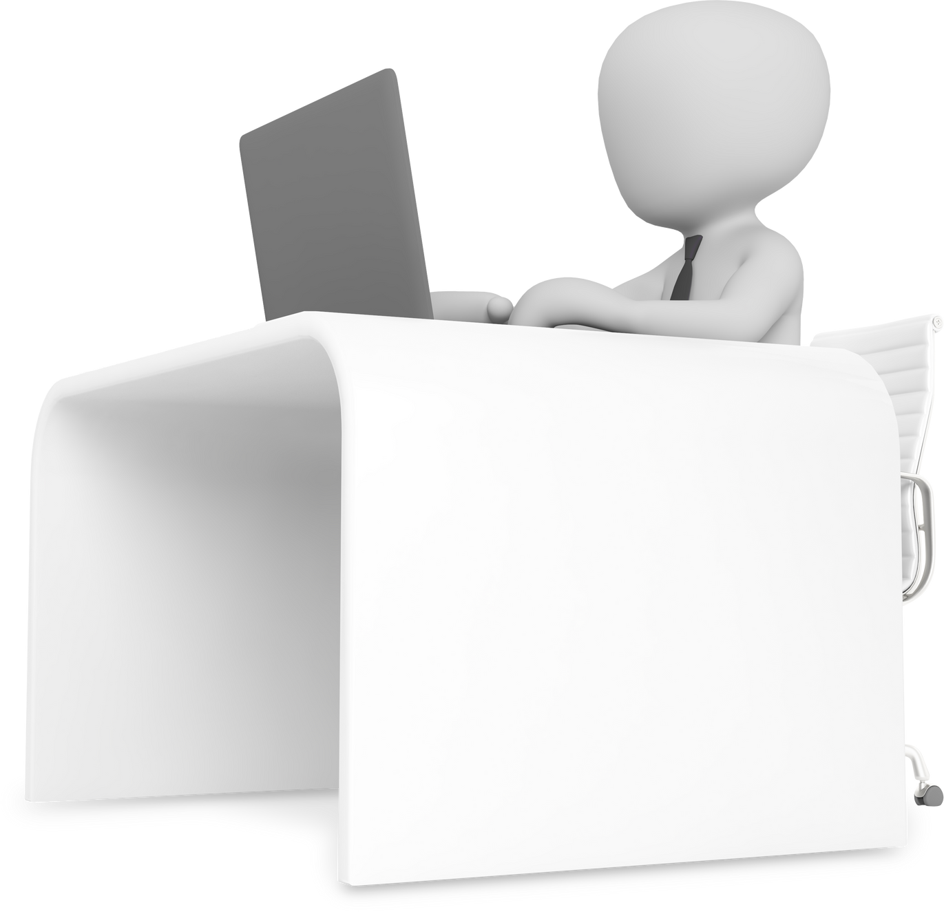 3D Person Using a Laptop