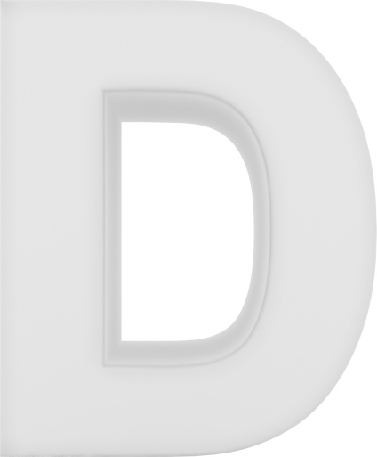 Letter D 3D White