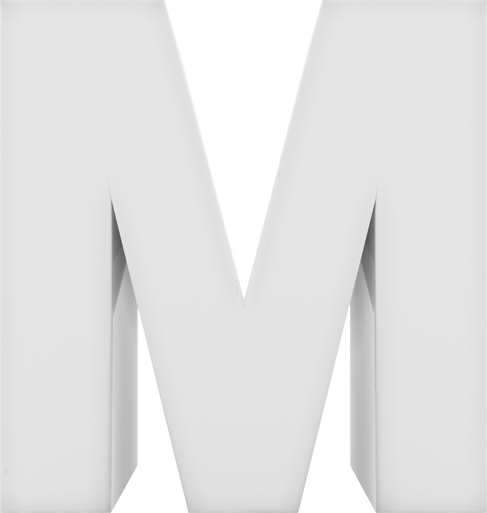 Letter M 3D White 